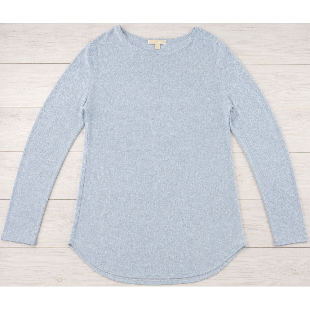 Michael Kors Sweater Long Sleeve Crew Neck Light Blue Knit Designer‎ Size Medium